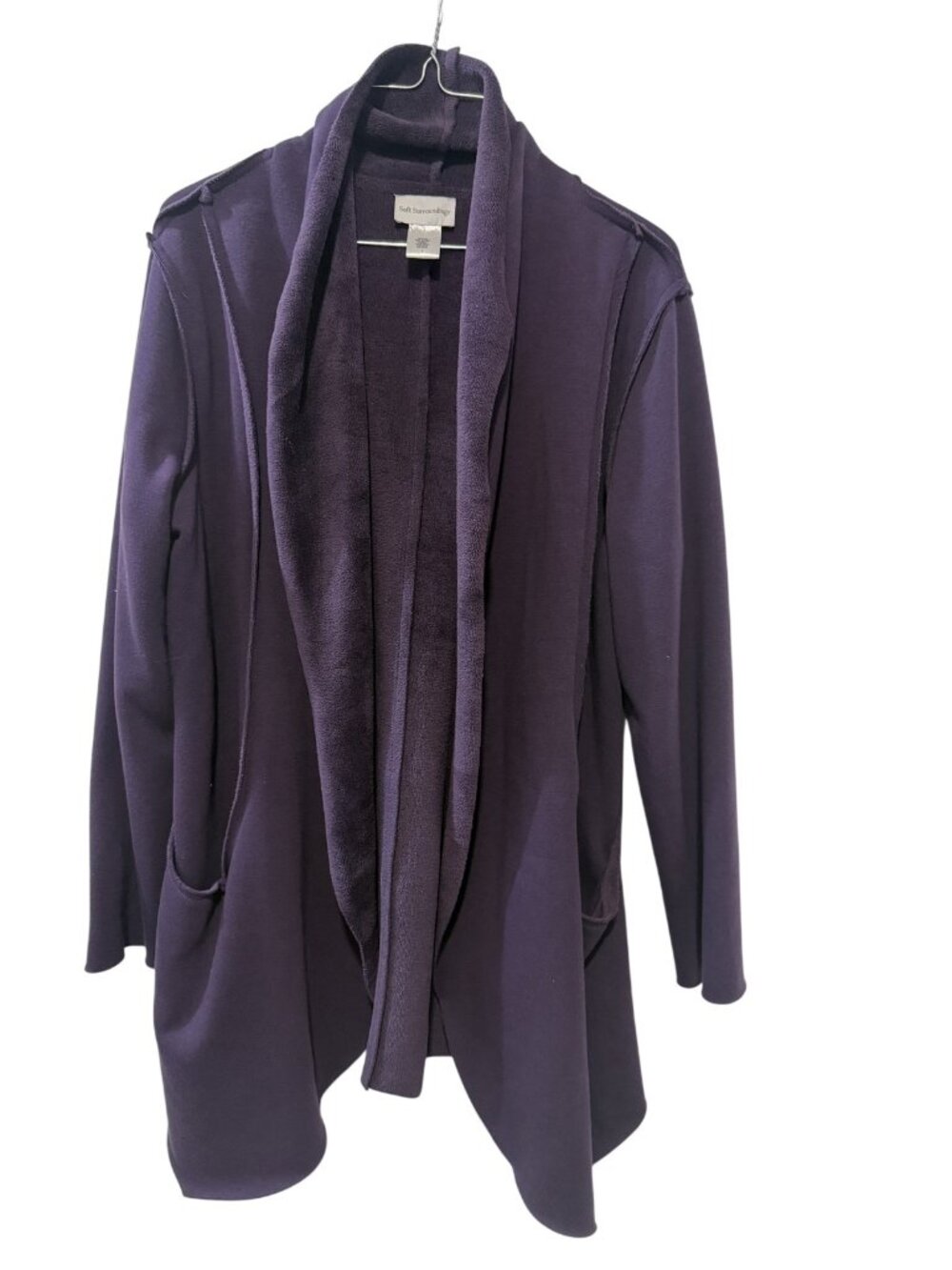 Soft Surroundings Size Medium (M) Purple Open Front Cardigan Sweater